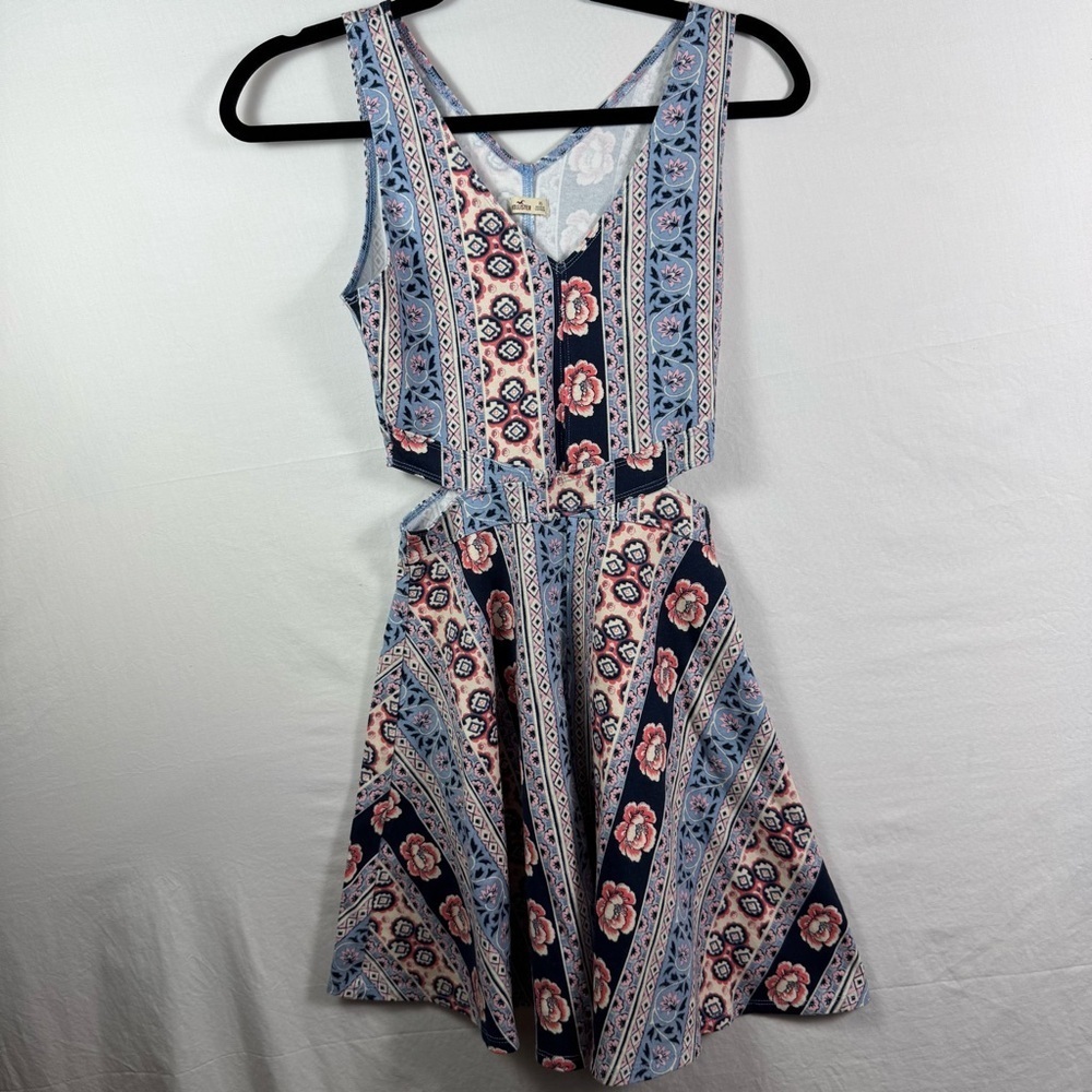 Hollister Blue and White Patterned Sleeveless Mini Dress Women’s Size XS